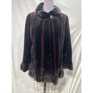 sheared mink jacket scallope hem design (62167)